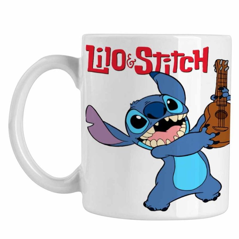 Casa si Gradina - Bucatarie si vesela - Cani si pahare - Cani si cesti - Cana Stitch Chitara CoolTrend, alba, 330ml - Infinity.ro