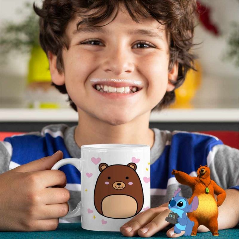 Casa si Gradina - Bucatarie si vesela - Cani si pahare - Cani si cesti - Cana Squishmallows Urs Brun CoolTrend, alba, 330ml - Infinity.ro
