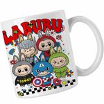 Casa si Gradina - Bucatarie si vesela - Cani si pahare - Cani si cesti - Cana Labubu Supereroi Marvel CoolTrend, alba, 330ml - Infinity.ro
