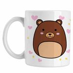 Casa si Gradina - Bucatarie si vesela - Cani si pahare - Cani si cesti - Cana Squishmallows Urs Brun CoolTrend, alba, 330ml - Infinity.ro