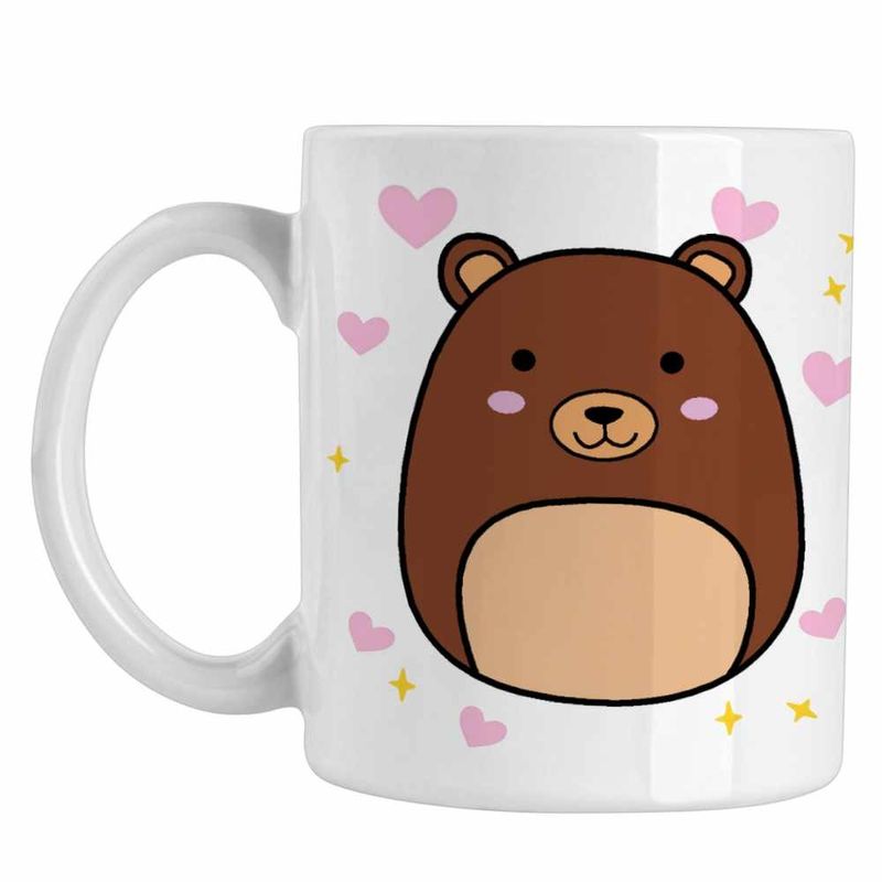 Casa si Gradina - Bucatarie si vesela - Cani si pahare - Cani si cesti - Cana Squishmallows Urs Brun CoolTrend, alba, 330ml - Infinity.ro
