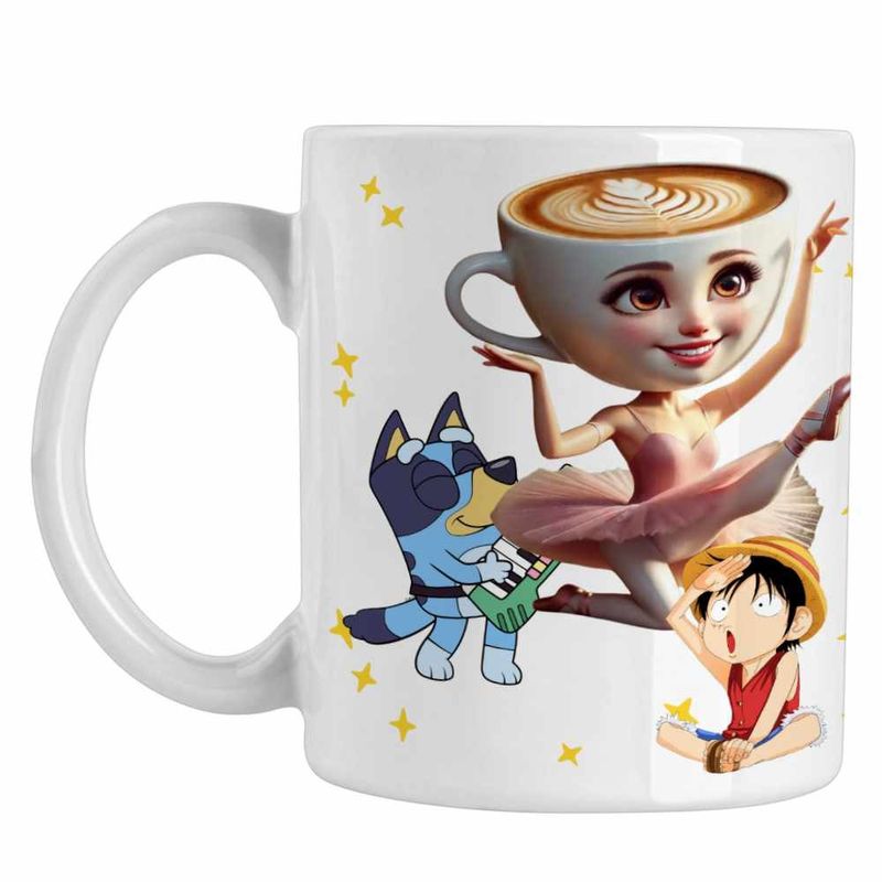 Casa si Gradina - Bucatarie si vesela - Cani si pahare - Cani si cesti - Cana Bluey Balerina Capucina One Piece CoolTrend, alba, 330ml - Infinity.ro