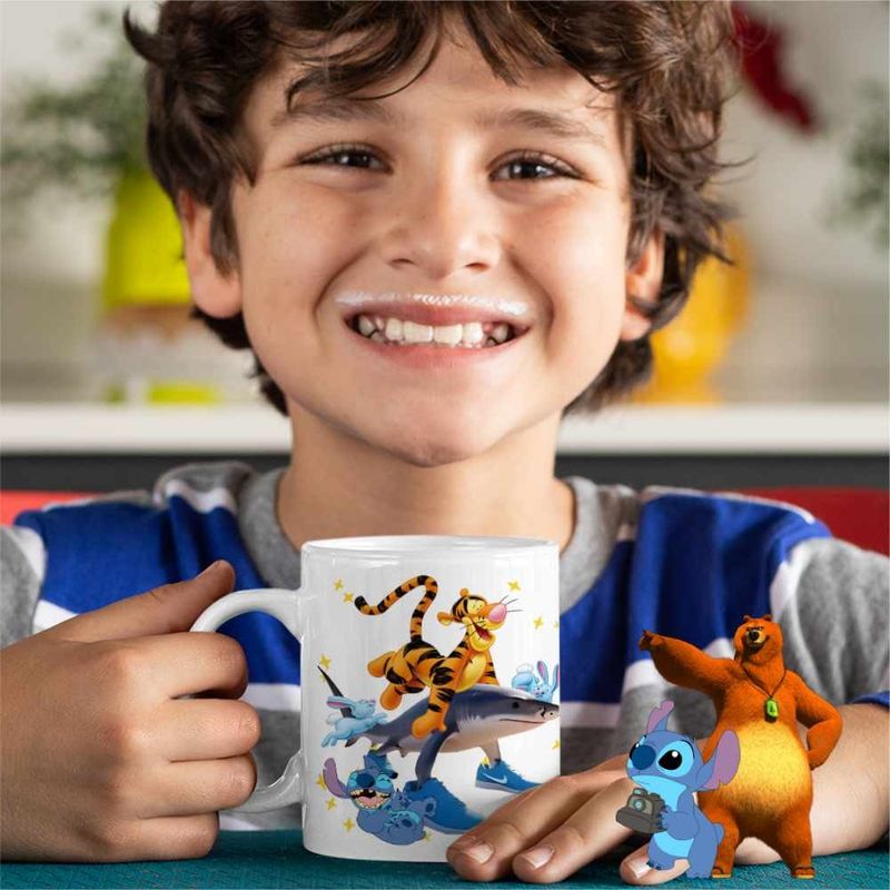 Casa si Gradina - Bucatarie si vesela - Cani si pahare - Cani si cesti - Cana Tigger Tralalero Tralala Stitch Tigru Rechin CoolTrend, alba, 330ml - Infinity.ro