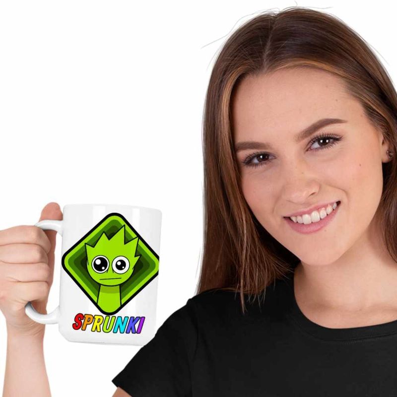 Casa si Gradina - Bucatarie si vesela - Cani si pahare - Cani si cesti - Cana Sprunki Lime Square Music Game CoolTrend, alba, 330ml - Infinity.ro