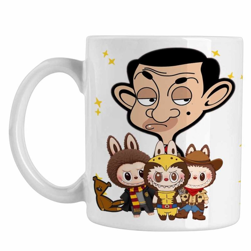 Casa si Gradina - Bucatarie si vesela - Cani si pahare - Cani si cesti - Cana Mr Bean Labubu CoolTrend, alba, 330ml - Infinity.ro
