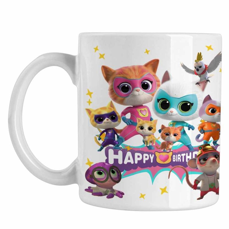 Casa si Gradina - Bucatarie si vesela - Cani si pahare - Cani si cesti - Cana Super Pisicute Happy Birthday CoolTrend, alba, 330ml - Infinity.ro
