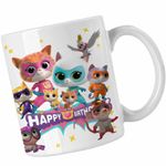 Casa si Gradina - Bucatarie si vesela - Cani si pahare - Cani si cesti - Cana Super Pisicute Happy Birthday CoolTrend, alba, 330ml - Infinity.ro