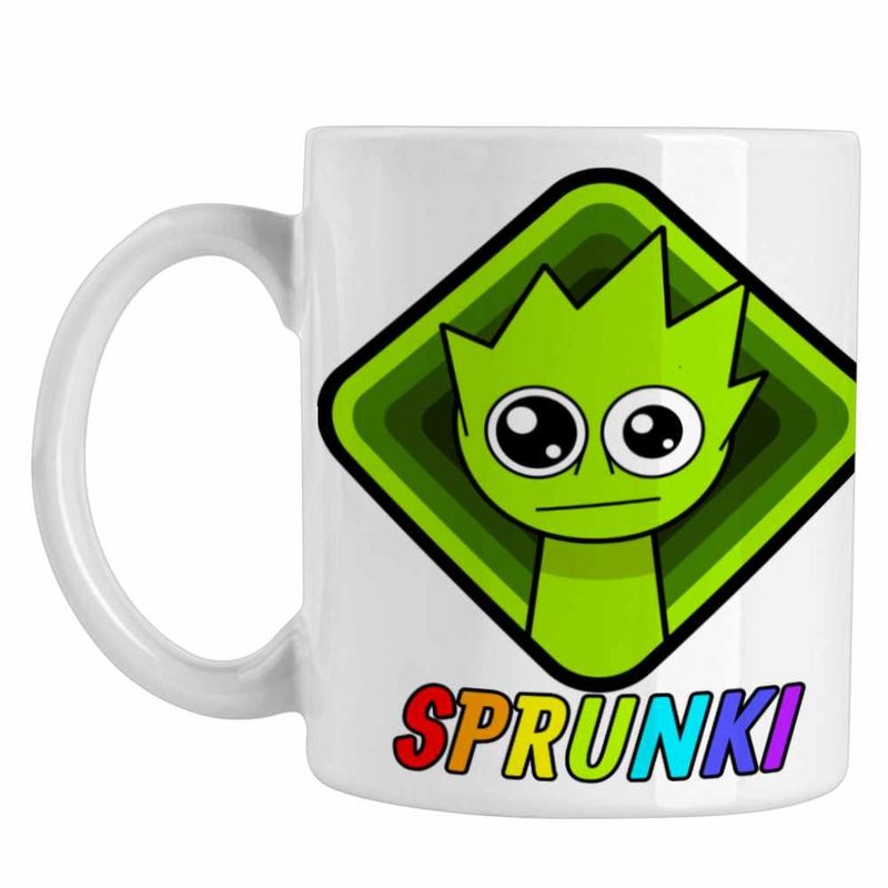 Casa si Gradina - Bucatarie si vesela - Cani si pahare - Cani si cesti - Cana Sprunki Lime Square Music Game CoolTrend, alba, 330ml - Infinity.ro
