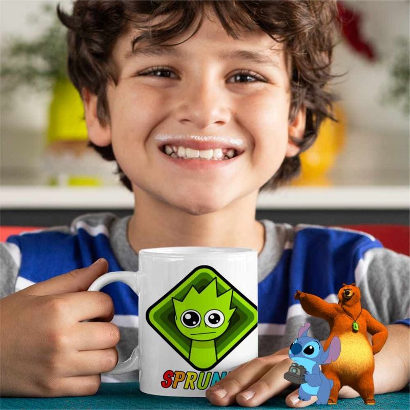 Casa si Gradina - Bucatarie si vesela - Cani si pahare - Cani si cesti - Cana Sprunki Lime Square Music Game CoolTrend, alba, 330ml - Infinity.ro