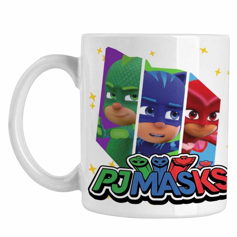 Casa si Gradina - Bucatarie si vesela - Cani si pahare - Cani si cesti - Cana Eroi in Pijamale PJ Masks Team CoolTrend, alba, 330ml - Infinity.ro