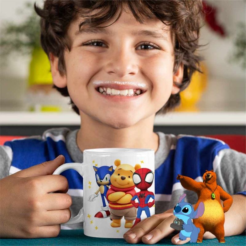 Casa si Gradina - Bucatarie si vesela - Cani si pahare - Cani si cesti - Cana Sonic Winnie Spidey Spiderman CoolTrend, alba, 330ml - Infinity.ro