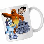 Casa si Gradina - Bucatarie si vesela - Cani si pahare - Cani si cesti - Cana Grizzy Lemingi Bluey Mr Bean CoolTrend, alba, 330ml - Infinity.ro
