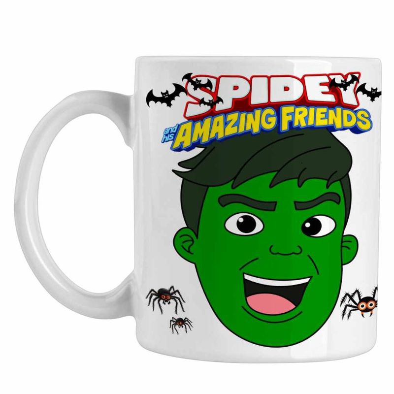 Casa si Gradina - Bucatarie si vesela - Cani si pahare - Cani si cesti - Cana Hulk Spidey Marvel hulc CoolTrend, alba, 330ml - Infinity.ro