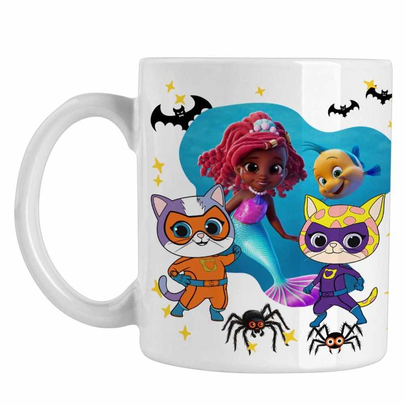 Casa si Gradina - Bucatarie si vesela - Cani si pahare - Cani si cesti - Cana Super Pisicute Ghem Sclipi Ariel Mica Sirena CoolTrend, alba, 330ml - Infinity.ro