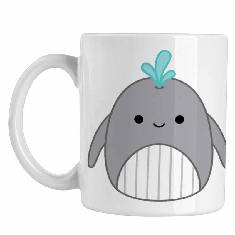 Casa si Gradina - Bucatarie si vesela - Cani si pahare - Cani si cesti - Cana Squishmallows Balena Squis CoolTrend, alba, 330ml - Infinity.ro