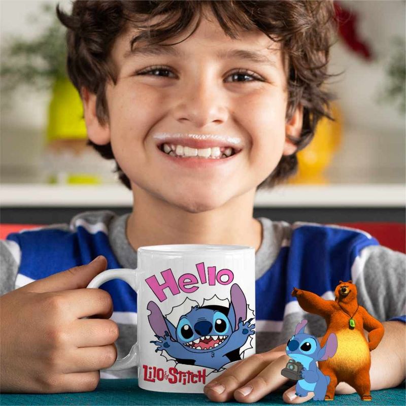 Casa si Gradina - Bucatarie si vesela - Cani si pahare - Cani si cesti - Cana Stitch Hello CoolTrend, alba, 330ml - Infinity.ro