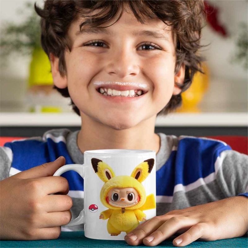 Casa si Gradina - Bucatarie si vesela - Cani si pahare - Cani si cesti - Cana Labubu Pikachu Pokemon CoolTrend, alba, 330ml - Infinity.ro