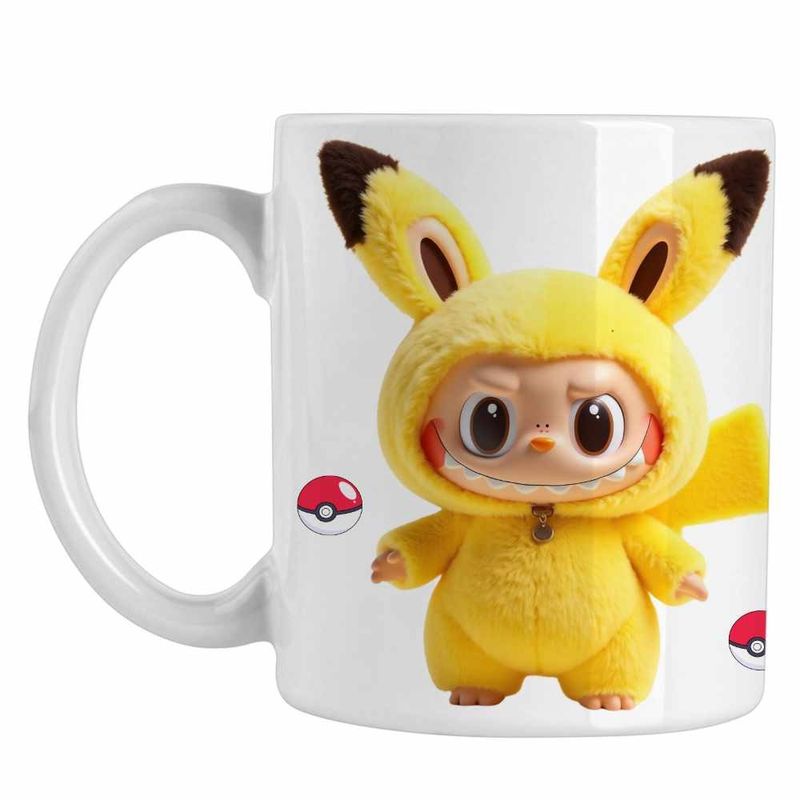 Casa si Gradina - Bucatarie si vesela - Cani si pahare - Cani si cesti - Cana Labubu Pikachu Pokemon CoolTrend, alba, 330ml - Infinity.ro