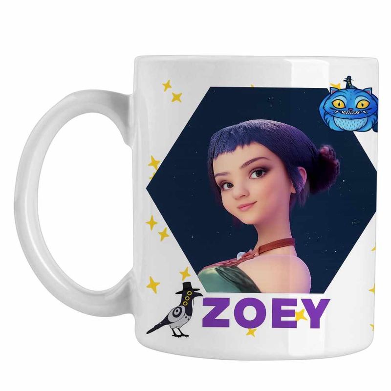 Casa si Gradina - Bucatarie si vesela - Cani si pahare - Cani si cesti - Cana Huntrix Zoey Kpop Demon Hunters CoolTrend, alba, 330ml - Infinity.ro