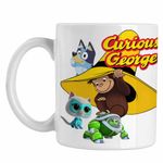 Casa si Gradina - Bucatarie si vesela - Cani si pahare - Cani si cesti - Cana Curiosul George Bluey Super Pisicute Robogobo CoolTrend, alba, 330ml - Infinity.ro