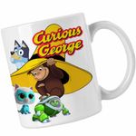Casa si Gradina - Bucatarie si vesela - Cani si pahare - Cani si cesti - Cana Curiosul George Bluey Super Pisicute Robogobo CoolTrend, alba, 330ml - Infinity.ro