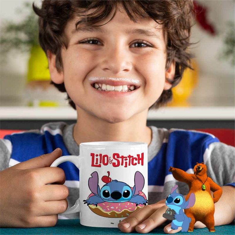 Casa si Gradina - Bucatarie si vesela - Cani si pahare - Cani si cesti - Cana Stitch Donut Gogoasa CoolTrend, alba, 330ml - Infinity.ro