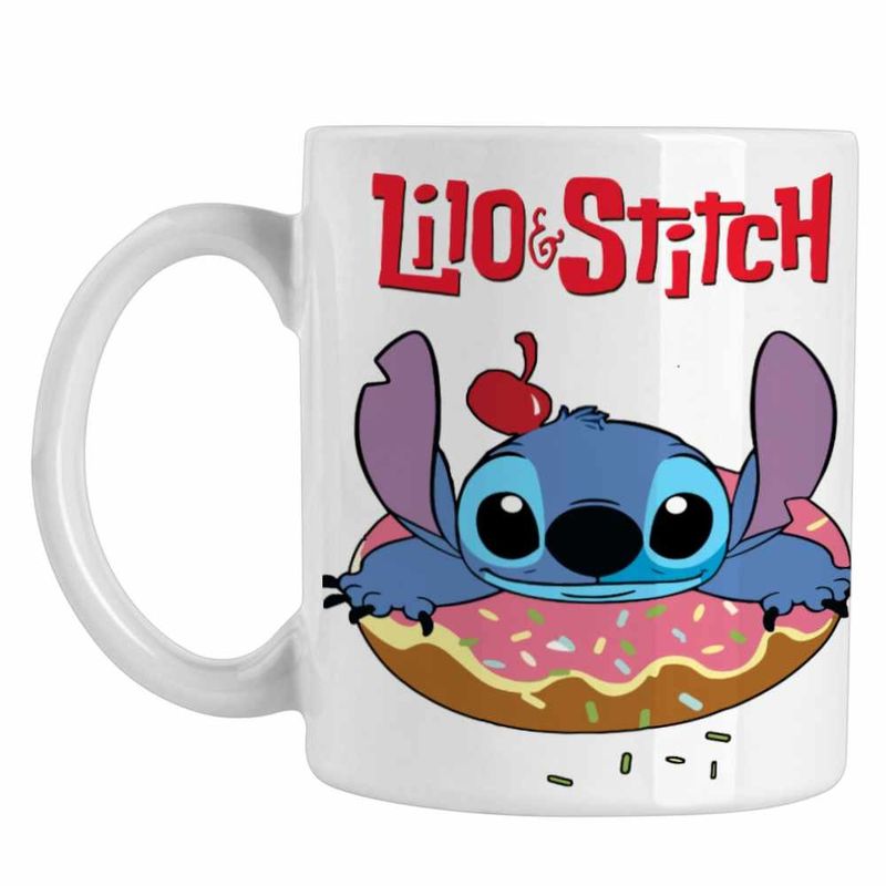 Casa si Gradina - Bucatarie si vesela - Cani si pahare - Cani si cesti - Cana Stitch Donut Gogoasa CoolTrend, alba, 330ml - Infinity.ro