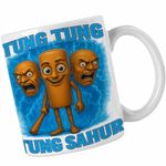 Casa si Gradina - Bucatarie si vesela - Cani si pahare - Cani si cesti - Cana Tung Tung Tung Sahur Brainrot Meme CoolTrend, alba, 330ml, albastru - Infinity.ro