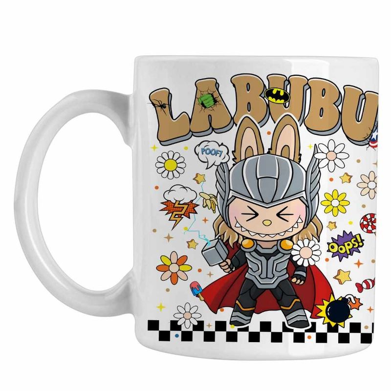 Casa si Gradina - Bucatarie si vesela - Cani si pahare - Cani si cesti - Cana Labubu Thor Ragnarok CoolTrend, alba, 330ml - Infinity.ro