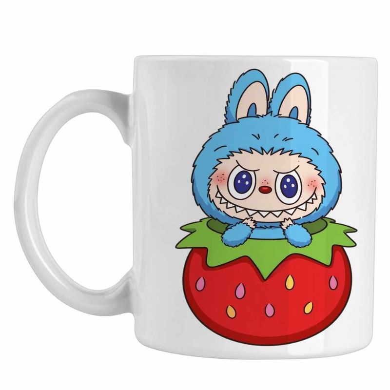 Casa si Gradina - Bucatarie si vesela - Cani si pahare - Cani si cesti - Cana Labubu Strawberry Capsuna, CoolTrend, alba, 330ml - Infinity.ro