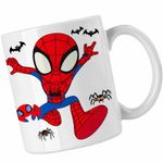 Casa si Gradina - Bucatarie si vesela - Cani si pahare - Cani si cesti - Cana Paienjenel Spidey Peter Parker CoolTrend, alba, 330ml - Infinity.ro