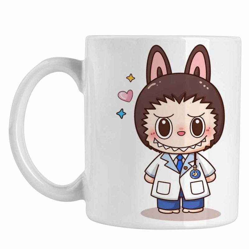 Casa si Gradina - Bucatarie si vesela - Cani si pahare - Cani si cesti - Cana Labubu Doctor Medic, CoolTrend, alba, 330ml - Infinity.ro