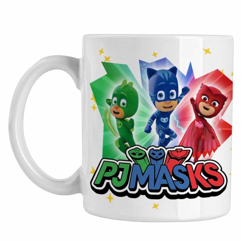 Casa si Gradina - Bucatarie si vesela - Cani si pahare - Cani si cesti - Cana Eroii in Pijama PJ Masks Action CoolTrend, alba, 330ml - Infinity.ro