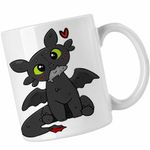 Casa si Gradina - Bucatarie si vesela - Cani si pahare - Cani si cesti - Cana Toothless Dragon Night Fury How to train your dragon, alba, 330ml - Infinity.ro