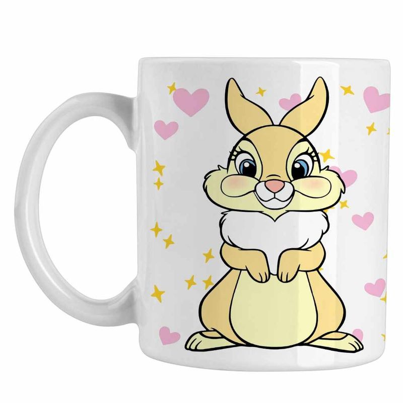 Casa si Gradina - Bucatarie si vesela - Cani si pahare - Cani si cesti - Cana Miss Bunny Iepuras Bambi Love, alba, 330ml - Infinity.ro