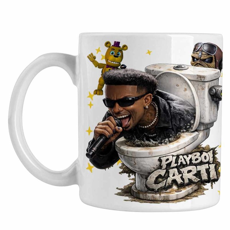 Casa si Gradina - Bucatarie si vesela - Cani si pahare - Cani si cesti - Cana Playboi Carti Skibidi Toilet, alba, 330ml - Infinity.ro