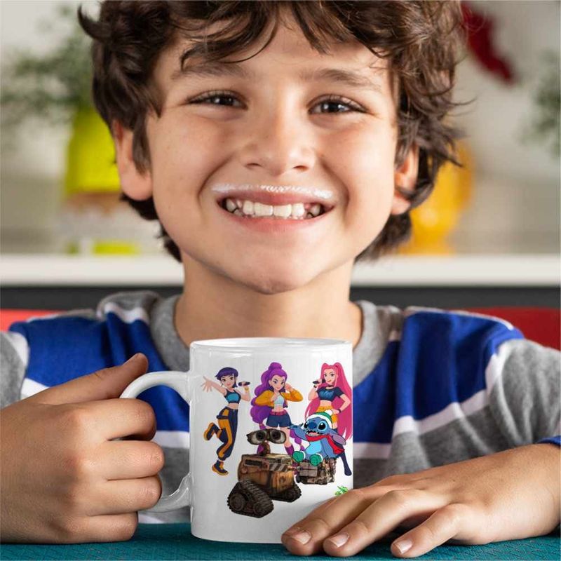 Casa si Gradina - Bucatarie si vesela - Cani si pahare - Cani si cesti - Cana Wall-E Huntrix Stitch K-Pop Demon Hunters CoolTrend, alba, 330ml - Infinity.ro