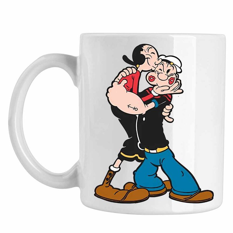 Casa si Gradina - Bucatarie si vesela - Cani si pahare - Cani si cesti - Cana Popeye Marinarul Olive Pupat Dragobete, CoolTrend, alba, 330ml - Infinity.ro