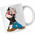 Casa si Gradina - Bucatarie si vesela - Cani si pahare - Cani si cesti - Cana Popeye Marinarul Olive Pupat Dragobete, CoolTrend, alba, 330ml - Infinity.ro