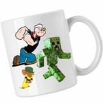 Casa si Gradina - Bucatarie si vesela - Cani si pahare - Cani si cesti - Cana Popeye Marinarul Tom Jerry Creeper Minecraft, CoolTrend, alba, 330ml - Infinity.ro