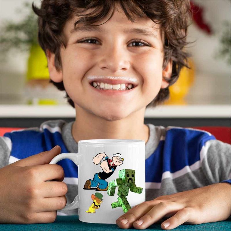 Casa si Gradina - Bucatarie si vesela - Cani si pahare - Cani si cesti - Cana Popeye Marinarul Tom Jerry Creeper Minecraft, CoolTrend, alba, 330ml - Infinity.ro