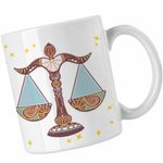 Casa si Gradina - Bucatarie si vesela - Cani si pahare - Cani si cesti - Cana Balanta Zodiac Horoscop Libra Mandala Astrologie CoolTrend, alba, 330ml - Infinity.ro