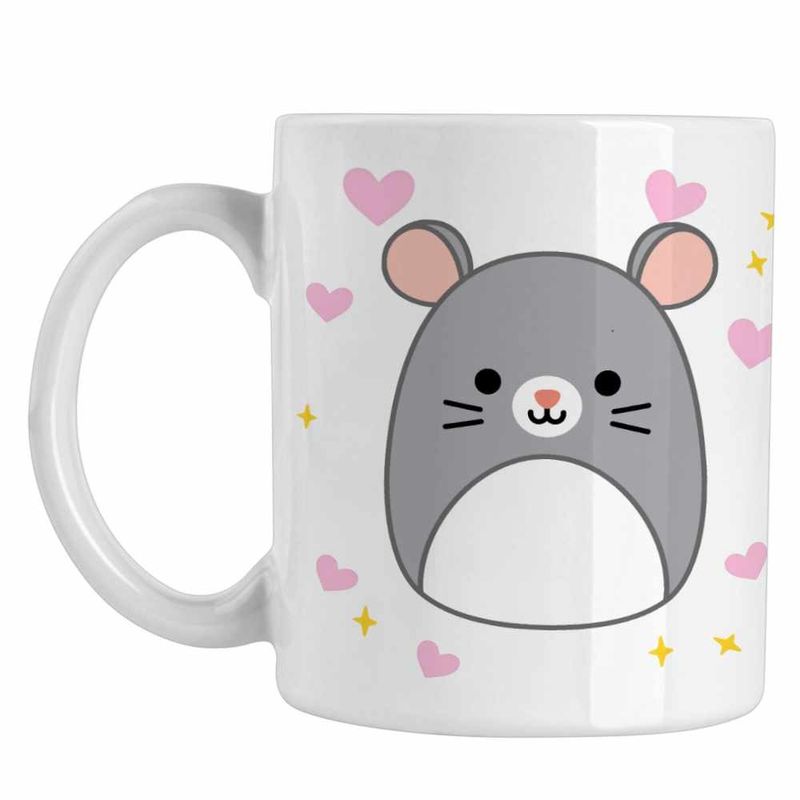 Casa si Gradina - Bucatarie si vesela - Cani si pahare - Cani si cesti - Cana Squishmallows Soricel Mouse CoolTrend, alba, 330ml - Infinity.ro