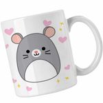Casa si Gradina - Bucatarie si vesela - Cani si pahare - Cani si cesti - Cana Squishmallows Soricel Mouse CoolTrend, alba, 330ml - Infinity.ro