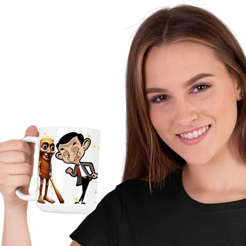 Casa si Gradina - Bucatarie si vesela - Cani si pahare - Cani si cesti - Cana Mr Bean Tung Tung Sahur CoolTrend, alba, 330ml - Infinity.ro