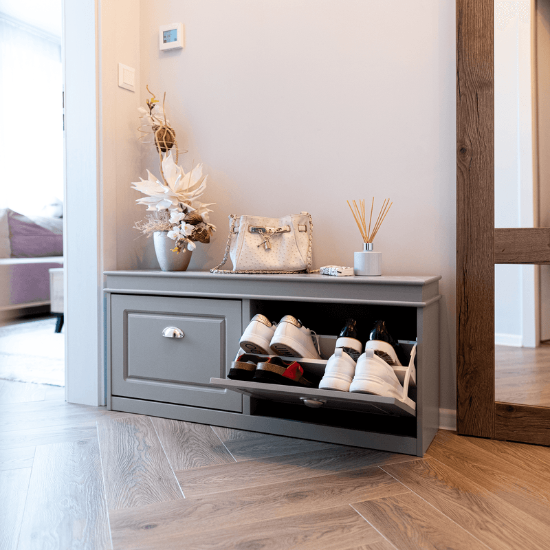 Casa si Gradina - Mobilier - Dulapuri si sifoniere - Dulapuri pantofi - Pantofar, 2 compartimente, gri, SEBER TYP 4 - Infinity.ro