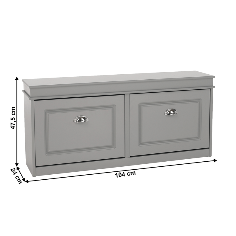Casa si Gradina - Mobilier - Dulapuri si sifoniere - Dulapuri pantofi - Pantofar, 2 compartimente, gri, SEBER TYP 4 - Infinity.ro