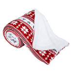 Casa si Gradina - Textile si covoare - Pături și cuverturi - Pături - Patura cu doua fete imitatie miel, model de iarna, 150x200, SAMANTE - Infinity.ro