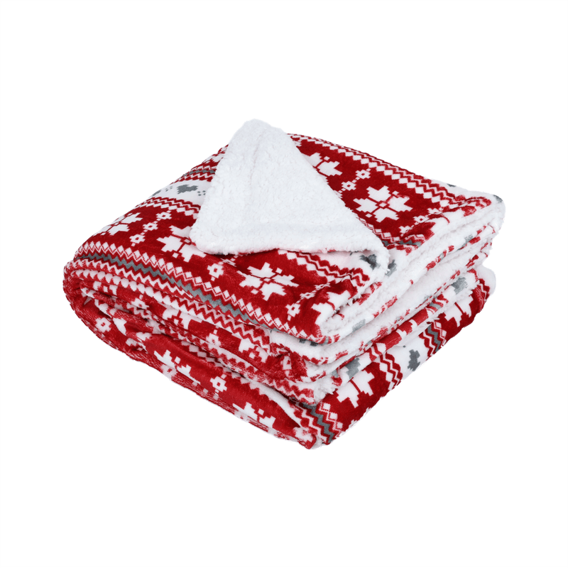 Casa si Gradina - Textile si covoare - Pături și cuverturi - Pături - Patura cu doua fete imitatie miel, model de iarna, 150x200, SAMANTE - Infinity.ro