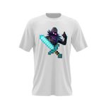 Fashion, accesorii si bijuterii - Barbati - Imbracaminte - Tricouri si bluze barbati - Tricou barbati Raven Fortnite Minecraft Diamond Sword, alb, marime 2XL - Infinity.ro